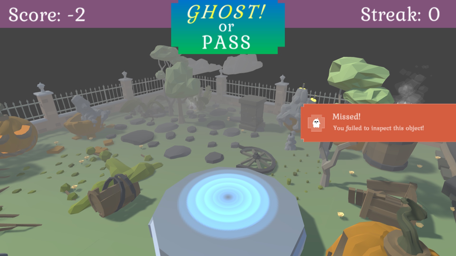 Voiced Vexations gameplay: a missed ghost